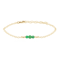 Dainty Bracelet - Aventurine - 14K Gold Fill - Luna Tide Handmade Jewellery