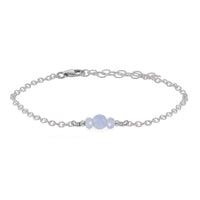 Dainty Bracelet - Blue Lace Agate - Stainless Steel - Luna Tide Handmade Jewellery