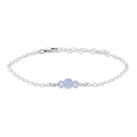 Dainty Bracelet - Blue Lace Agate - Sterling Silver - Luna Tide Handmade Jewellery