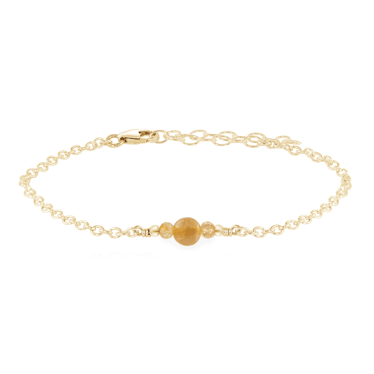 Dainty Bracelet - Citrine - 14K Gold Fill - Luna Tide Handmade Jewellery