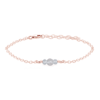 Dainty Bracelet - Crystal Quartz - 14K Rose Gold Fill - Luna Tide Handmade Jewellery