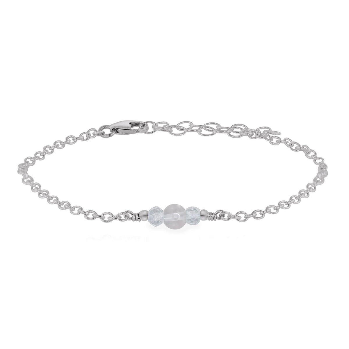 Dainty Bracelet - Crystal Quartz - Stainless Steel - Luna Tide Handmade Jewellery