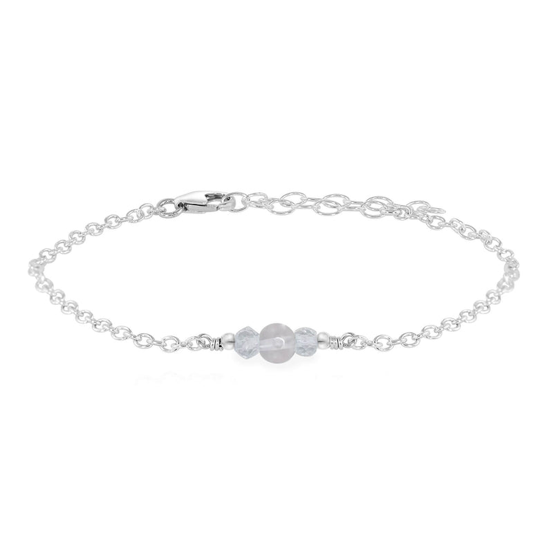 Dainty Bracelet - Crystal Quartz - Sterling Silver - Luna Tide Handmade Jewellery