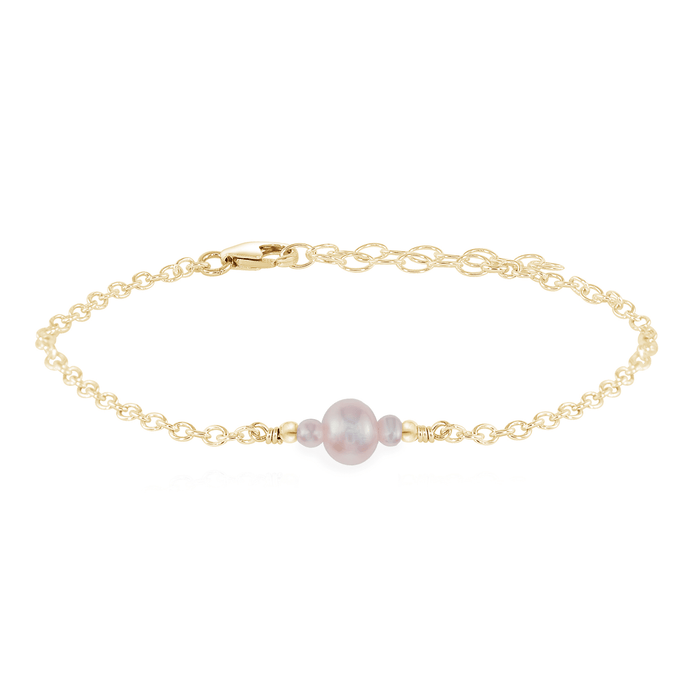 Dainty Bracelet - Freshwater Pearl - 14K Gold Fill - Luna Tide Handmade Jewellery