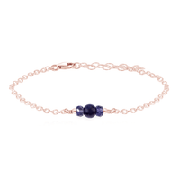 Dainty Bracelet - Iolite - 14K Rose Gold Fill - Luna Tide Handmade Jewellery