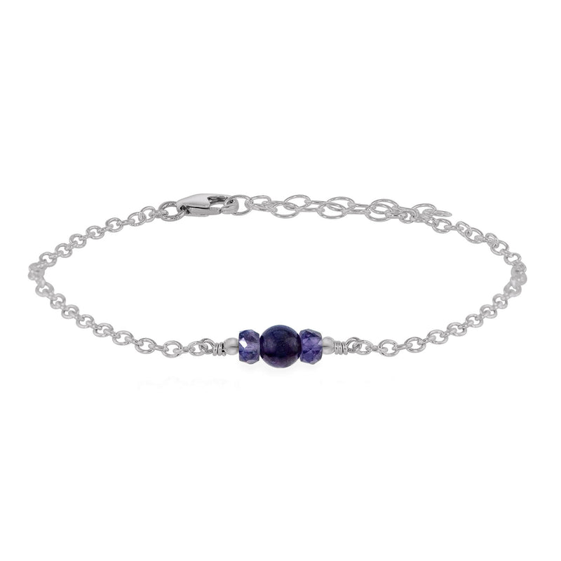 Dainty Bracelet - Iolite - Stainless Steel - Luna Tide Handmade Jewellery