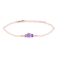 Dainty Bracelet - Lavender Amethyst - 14K Rose Gold Fill - Luna Tide Handmade Jewellery