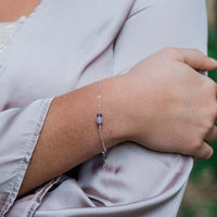 Dainty Bracelet - Lavender Amethyst - Sterling Silver - Luna Tide Handmade Jewellery