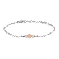Dainty Bracelet - Pink Peruvian Opal - Stainless Steel - Luna Tide Handmade Jewellery