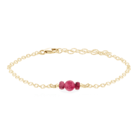 Dainty Bracelet - Ruby - 14K Gold Fill - Luna Tide Handmade Jewellery