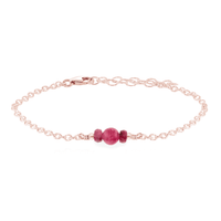 Dainty Bracelet - Ruby - 14K Rose Gold Fill - Luna Tide Handmade Jewellery