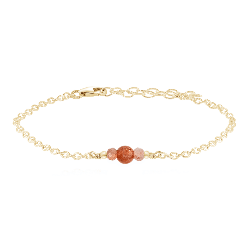 Dainty Bracelet - Sunstone - 14K Gold Fill - Luna Tide Handmade Jewellery