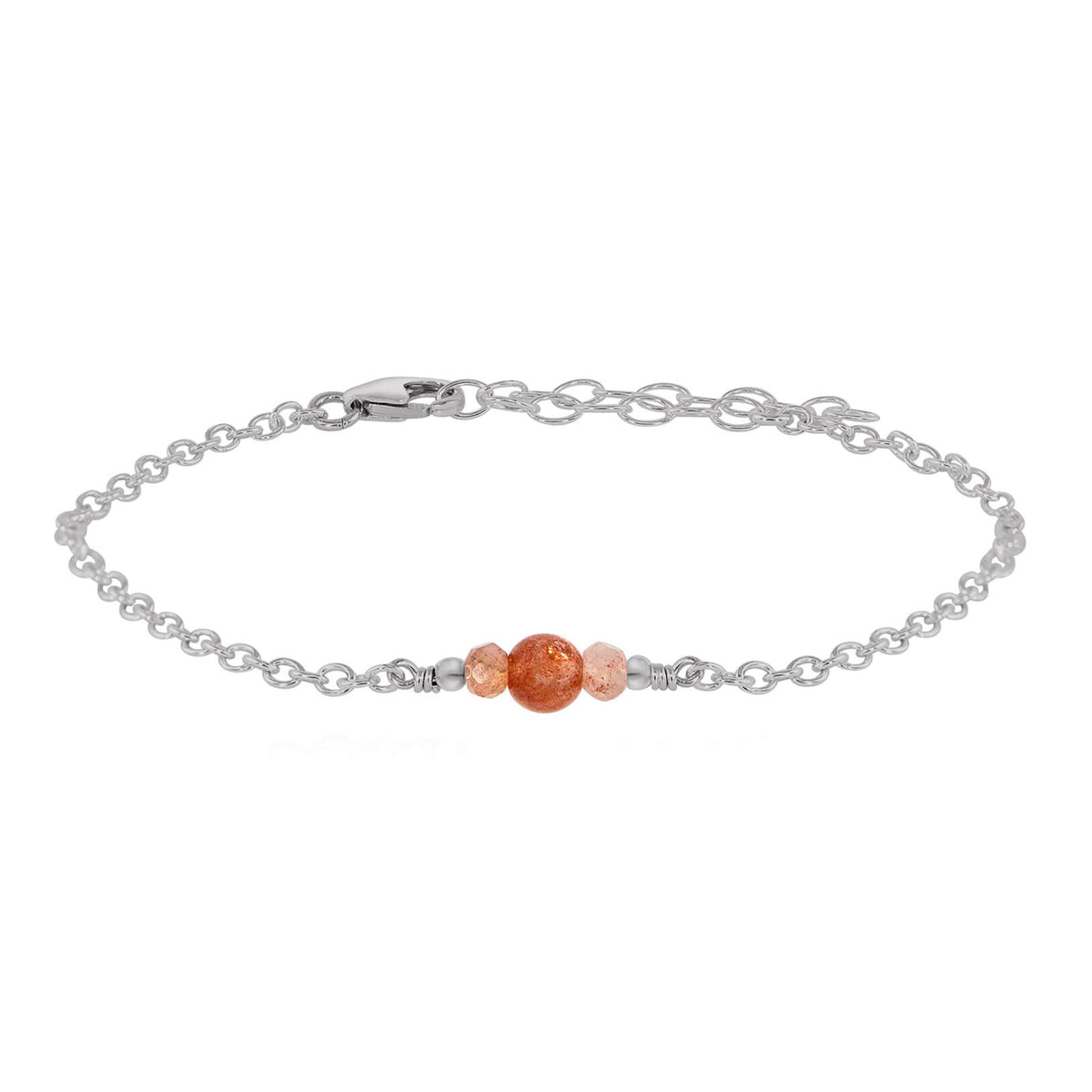 Dainty Bracelet - Sunstone - Stainless Steel - Luna Tide Handmade Jewellery