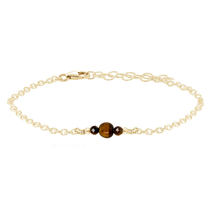 Dainty Bracelet - Tigers Eye - 14K Gold Fill - Luna Tide Handmade Jewellery