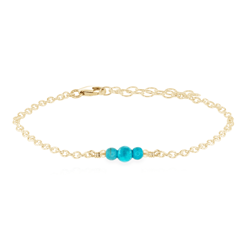 Dainty Bracelet - Turquoise - 14K Gold Fill - Luna Tide Handmade Jewellery
