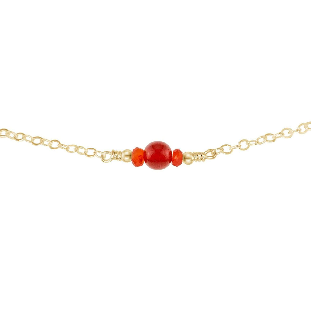Dainty Carnelian Gemstone Choker Necklace - Dainty Carnelian Gemstone Choker Necklace - 14k Gold Fill - Luna Tide Handmade Crystal Jewellery