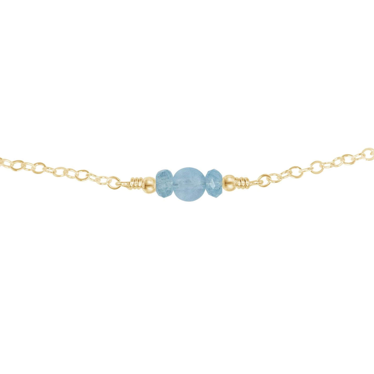 Dainty Choker - Aquamarine - 14K Gold Fill - Luna Tide Handmade Jewellery