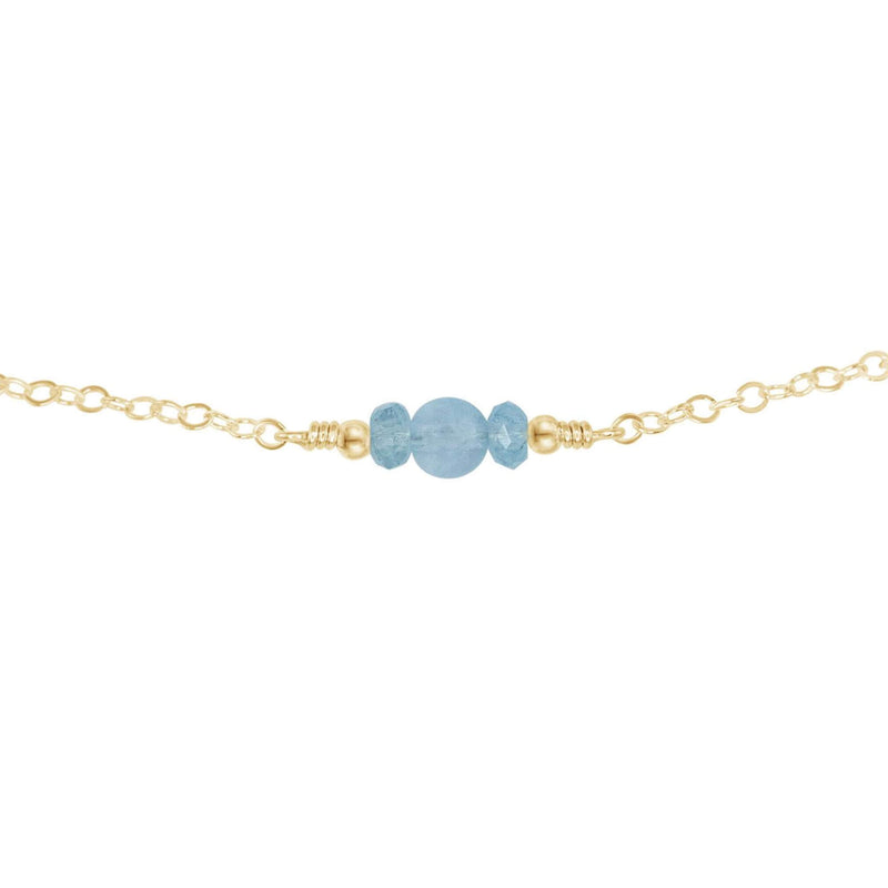 Dainty Choker - Aquamarine - 14K Gold Fill - Luna Tide Handmade Jewellery