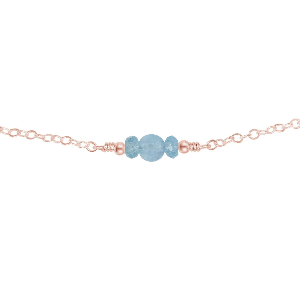 Dainty Choker - Aquamarine - 14K Rose Gold Fill - Luna Tide Handmade Jewellery