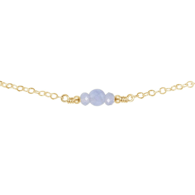 Dainty Choker - Blue Lace Agate - 14K Gold Fill - Luna Tide Handmade Jewellery