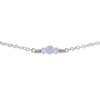 Dainty Choker - Blue Lace Agate - Stainless Steel - Luna Tide Handmade Jewellery