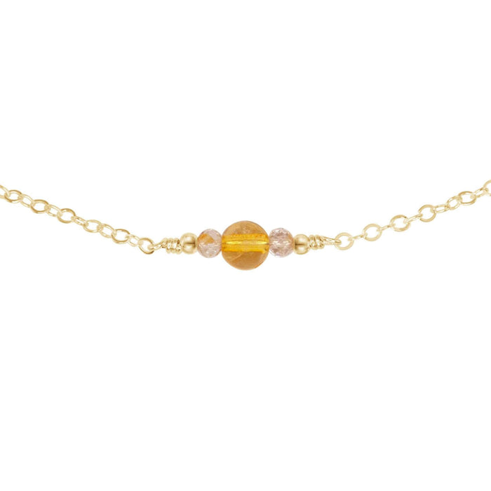 Dainty Choker - Citrine - 14K Gold Fill - Luna Tide Handmade Jewellery