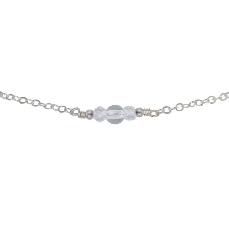 Dainty Choker - Crystal Quartz - Stainless Steel - Luna Tide Handmade Jewellery