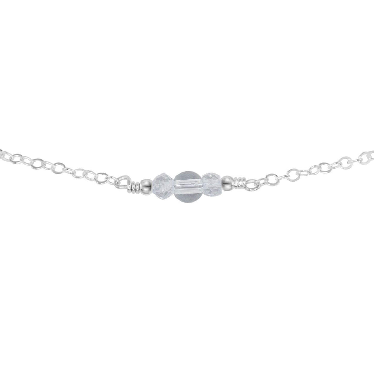 Dainty Choker - Crystal Quartz - Sterling Silver - Luna Tide Handmade Jewellery