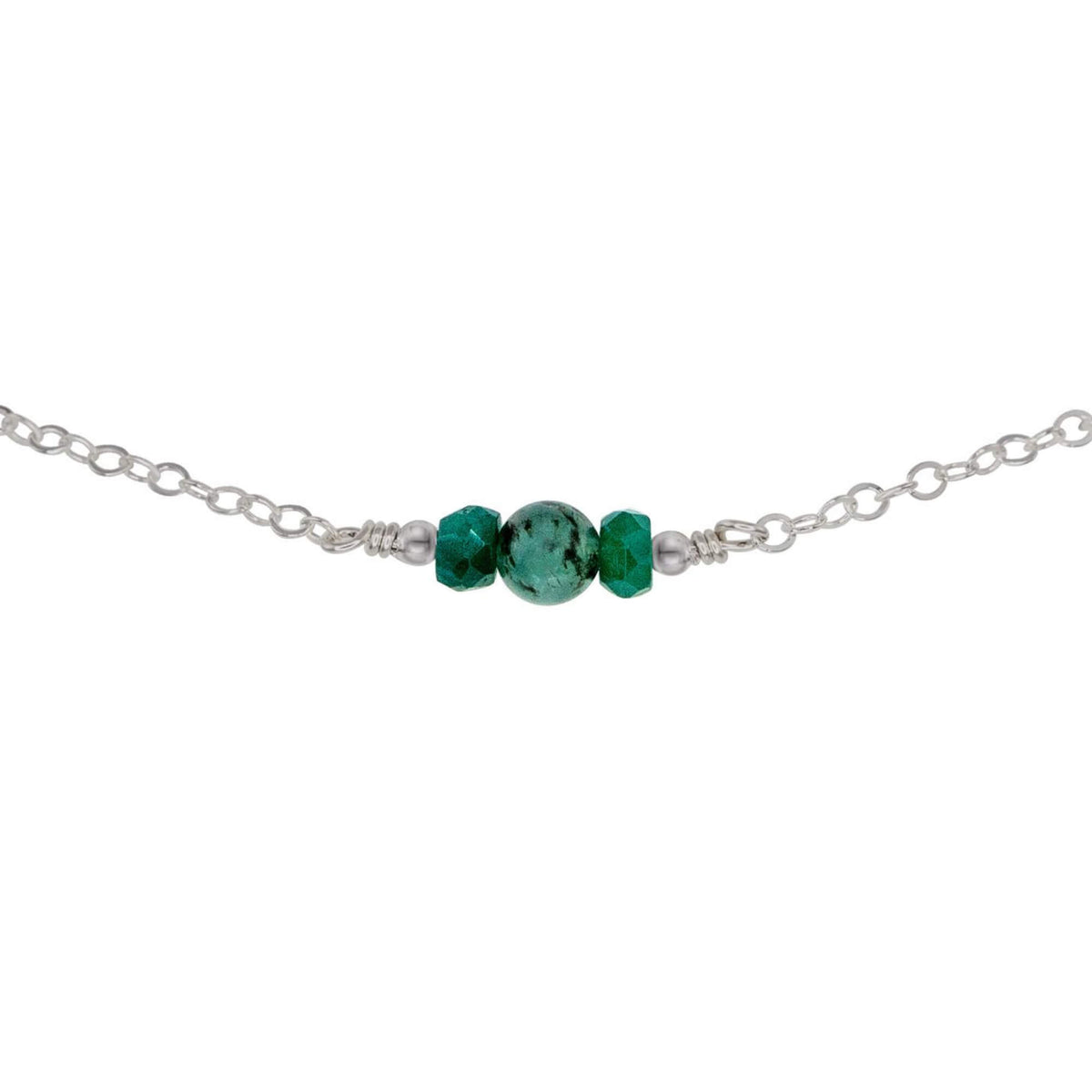 Dainty Choker - Emerald - Stainless Steel - Luna Tide Handmade Jewellery