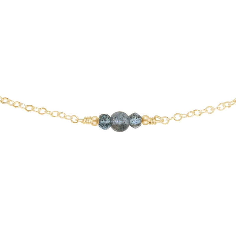 Dainty Choker - Labradorite - 14K Gold Fill - Luna Tide Handmade Jewellery
