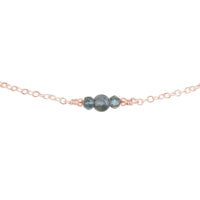Dainty Choker - Labradorite - 14K Rose Gold Fill - Luna Tide Handmade Jewellery