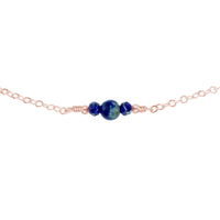 Dainty Choker - Lapis Lazuli - 14K Rose Gold Fill - Luna Tide Handmade Jewellery