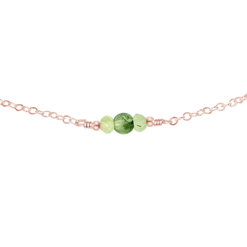 Dainty Choker - Prehnite - 14K Rose Gold Fill - Luna Tide Handmade Jewellery