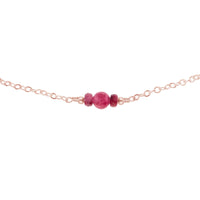 Dainty Choker - Ruby - 14K Rose Gold Fill - Luna Tide Handmade Jewellery