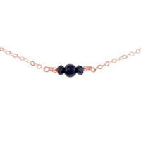 Dainty Choker - Sapphire - 14K Rose Gold Fill - Luna Tide Handmade Jewellery
