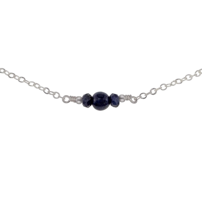 Dainty Choker - Sapphire - Stainless Steel - Luna Tide Handmade Jewellery