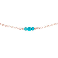 Dainty Choker - Turquoise - 14K Rose Gold Fill - Luna Tide Handmade Jewellery