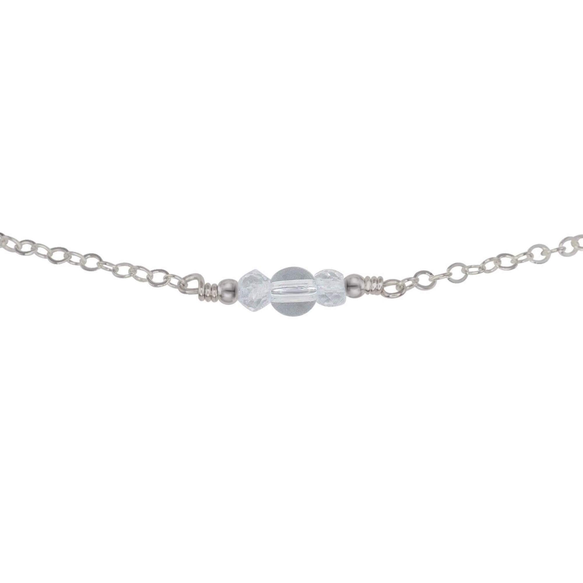Dainty Crystal Quartz Gemstone Choker Necklace - Dainty Crystal Quartz Gemstone Choker Necklace - Stainless Steel - Luna Tide Handmade Crystal Jewellery