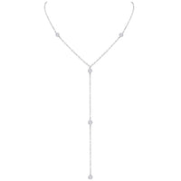 Dainty Y Necklace - Crystal Quartz - Sterling Silver - Luna Tide Handmade Jewellery