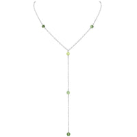 Dainty Y Necklace - Prehnite - Sterling Silver - Luna Tide Handmade Jewellery