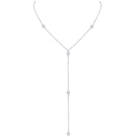 Dainty Y Necklace - Blue Lace Agate - Sterling Silver - Luna Tide Handmade Jewellery