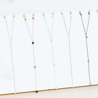 Dainty Y Necklace - Bronze - 14K Gold Fill - Sterling Silver - Stainless Steel - 14K Rose Gold Fill - Luna Tide Handmade Jewellery