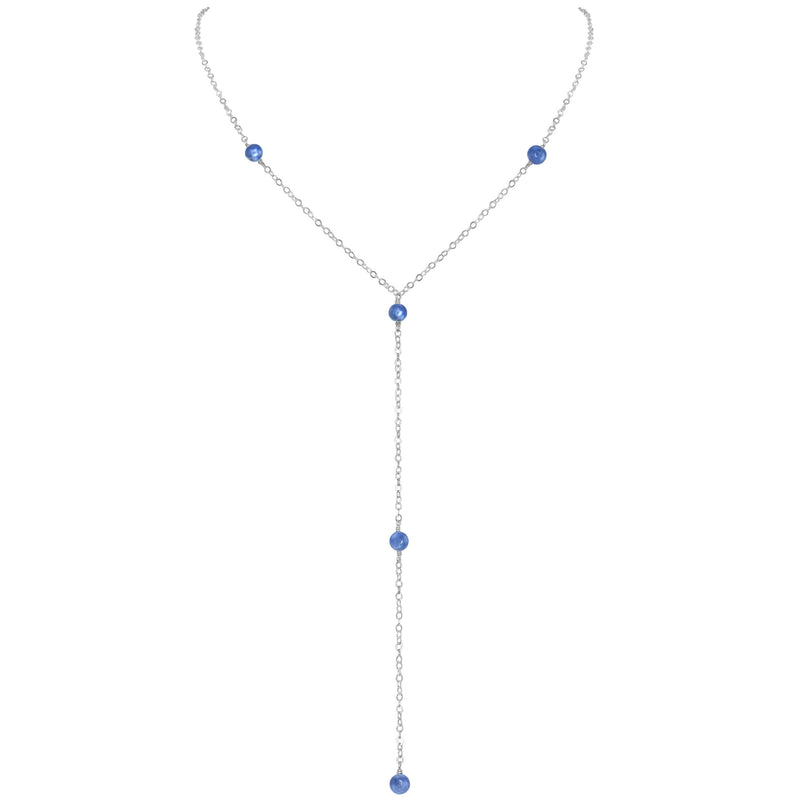 Dainty Y Necklace - Kyanite - Sterling Silver - Luna Tide Handmade Jewellery