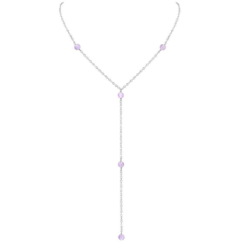 Dainty Y Necklace - Lavender Amethyst - Sterling Silver - Luna Tide Handmade Jewellery