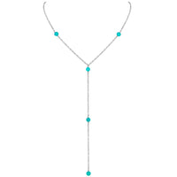 Dainty Y Necklace - Turquoise - Stainless Steel - Luna Tide Handmade Jewellery