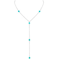 Dainty Y Necklace - Turquoise - Sterling Silver - Luna Tide Handmade Jewellery