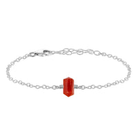 Double Terminated Crystal Bracelet - Carnelian - Sterling Silver - Luna Tide Handmade Jewellery