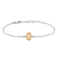 Double Terminated Crystal Bracelet - Citrine - Sterling Silver - Luna Tide Handmade Jewellery