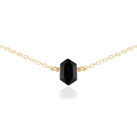 Double Terminated Crystal Choker - Black Tourmaline - 14K Gold Fill - Luna Tide Handmade Jewellery