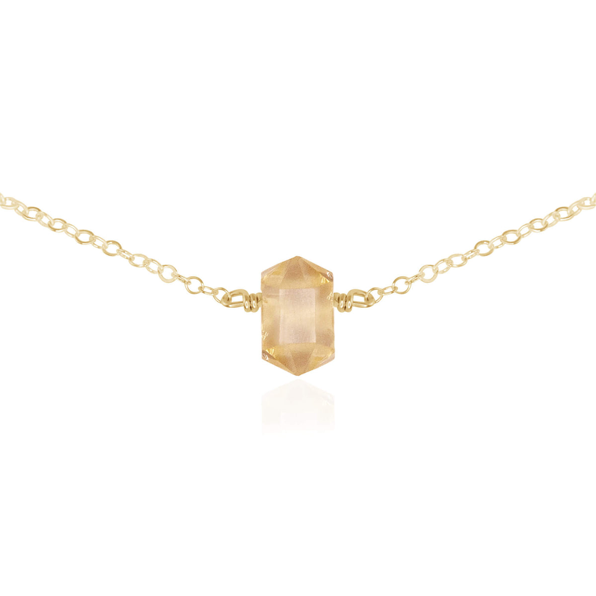 Double Terminated Crystal Choker - Citrine - 14K Gold Fill - Luna Tide Handmade Jewellery